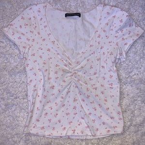 Pink floral brandy top